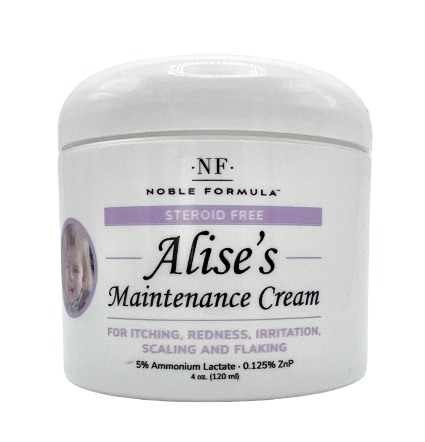 ALISE'S MAINTENANCE CREAM Steroid Free, 5% Ammonium Lactate, 0.125% Pyrithione Zinc (ZnP), Moisturizing Cream