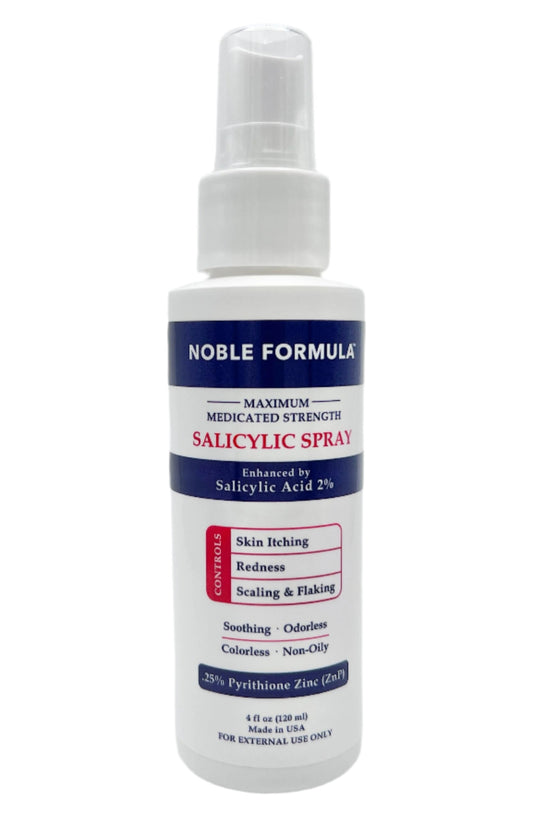 NOBLE FORMULAᵀᴹ S SPRAY       Salicylic Acid 2%, Pyrithione Zinc 0.25%