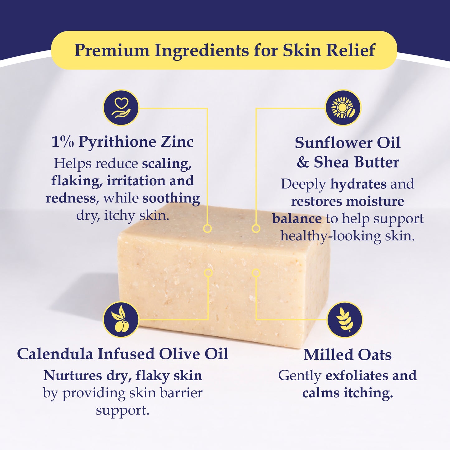 SUNFLOWER & SHEA  1% ZnP BAR SOAP