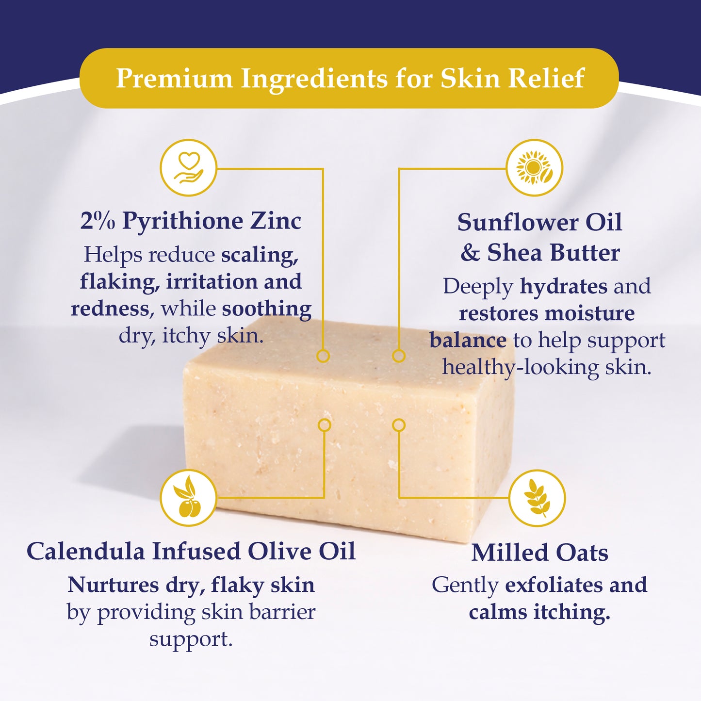 SUNFLOWER & SHEA 2% ZnP BAR SOAP