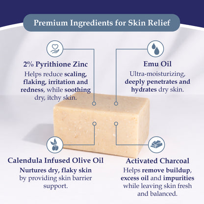 ACTIVATED CHARCOAL + EMU OIL 2% ZnP BAR SOAP