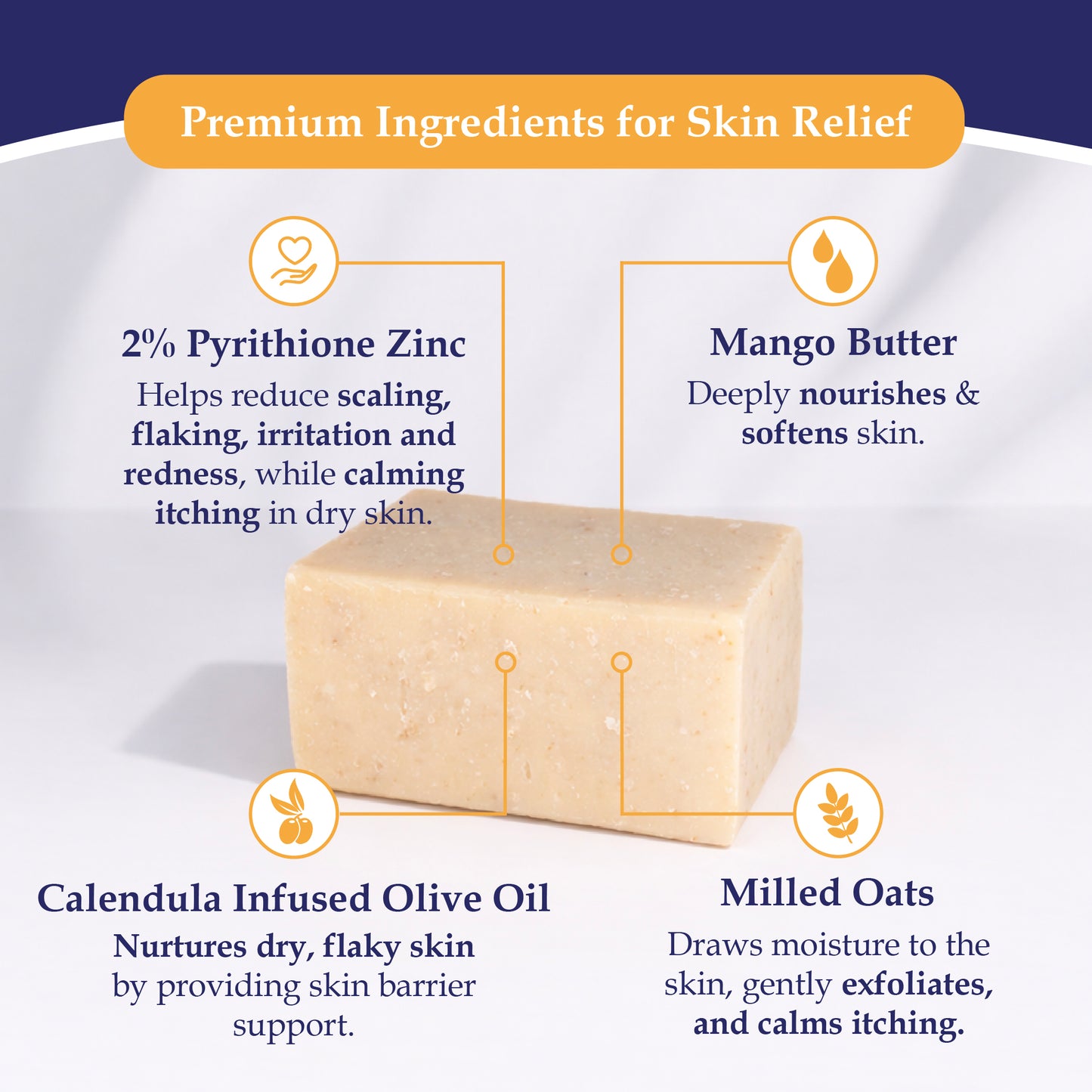 MANGO AND COCOA BUTTER 2% ZnP BAR SOAP