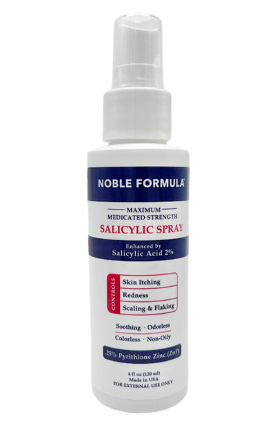 NOBLE FORMULAᵀᴹ S SPRAY       Salicylic Acid 2%, Pyrithione Zinc 0.25%