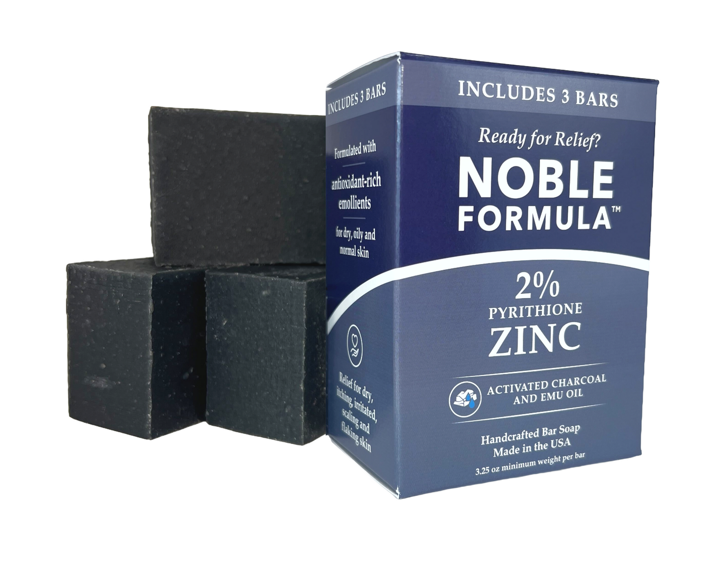 ACTIVATED CHARCOAL + EMU OIL 2% ZnP BAR SOAP