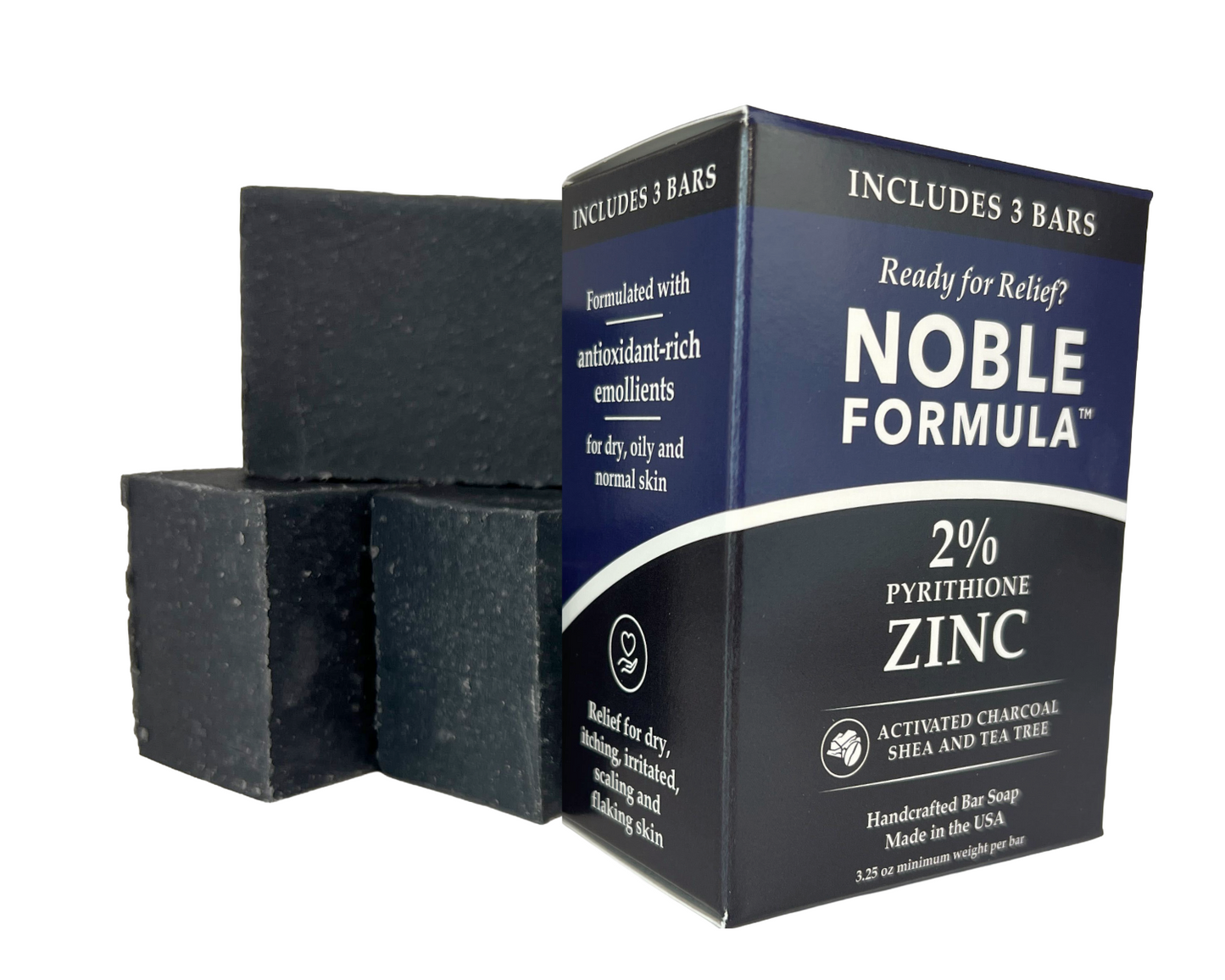 ACTIVATED CHARCOAL + SHEA & TEA TREE 2% ZnP BAR SOAP