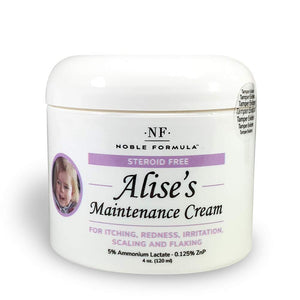 Alise's Maintenance Cream. Steroid Free, 5% Ammonium Lactate, 0.125% Pyrithione Zinc (ZnP), Moisturizing Cream